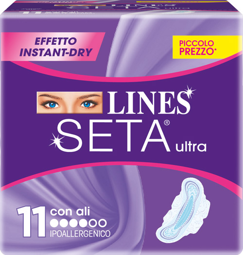 LINES SETA ULTRA ASSORBENTI CON ALI 11 PEZZI - pharmaluna