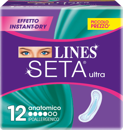 LINES SETA ULTRA ASSORBENTI ANATOMICI 12 PEZZI - pharmaluna