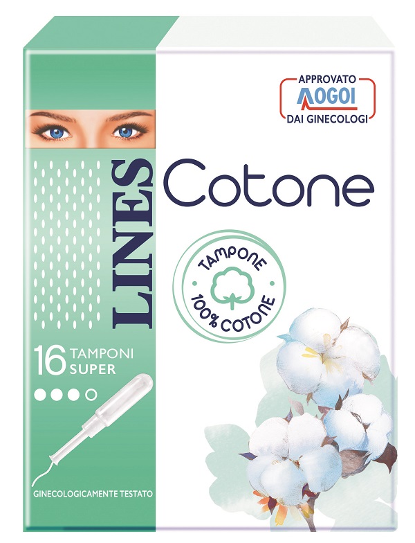 LINES COTONE TAMPONE SUPER 16 PEZZI - pharmaluna