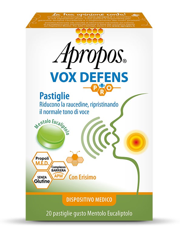APROPOS VOX DEFENS PRO MENTOLO EUCALIPTO 20 PASTIGLIE - pharmaluna