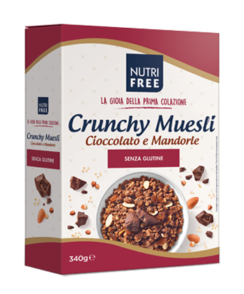 NUTRIFREE CRUNCHY MIX CIOCCOLATO E MANDORLE 340 G - pharmaluna