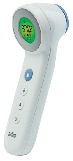 TERMOMETRO BRAUN TOUCH + NO TOUCH MODELLO BNT400 3 IN 1 PER MISURAZIONE TEMPERATURA A DISTANZA DELLA FRONTE CIBO E BAGNO - pharmaluna