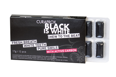 CURAPROX BLACK IS WHITE TO GO CHEWING GUM SLEEVE 12 PEZZI - pharmaluna
