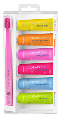 CURAPROX BE YOU MIXED SET 6 DENTIFRICI DA 10 ML + 1 SPAZZOLINO CS 5460 - pharmaluna