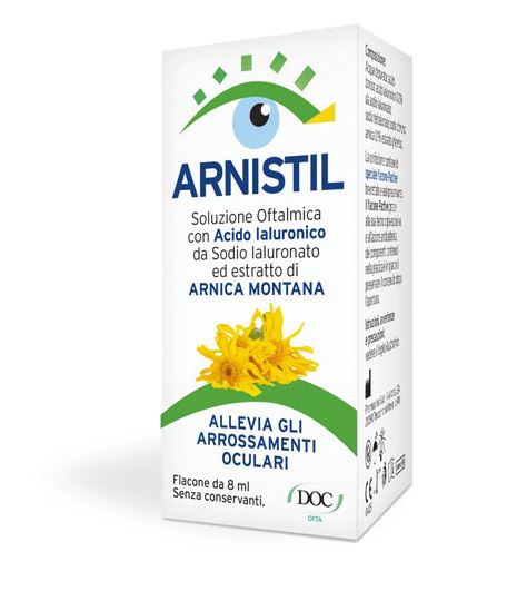ARNISTIL SOLUZIONE OFTALMICA ACIDO IALURONICO 0,2% + ESTRATTO DI ARNICA MONTANA 0,1% FLACONE 8 ML - pharmaluna