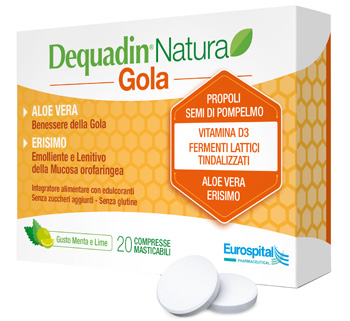 DEQUADIN NATURA GOLA 20 COMPRESSE - pharmaluna