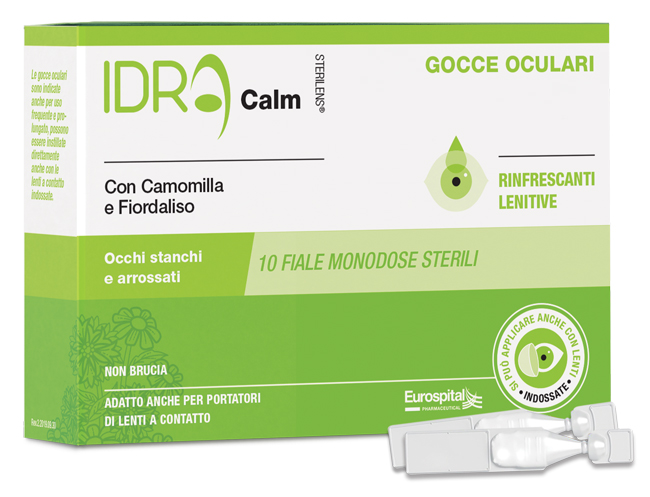 GOCCE OCULARI RINFRESCANTI STERILENS IDRA CALM CAMOMILLA E FIORDALISO 10 FIALE MONODOSE DA 0,33 ML - pharmaluna