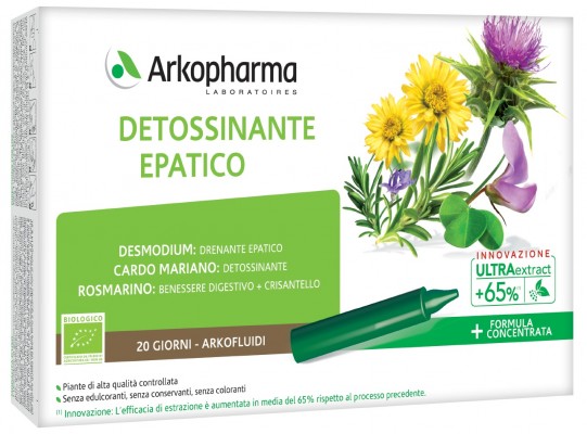 ARKOFLUIDI ULTRA SUONI DETOSSINANTE EPATICO 20 FIALE - pharmaluna