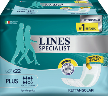 LINES SPECIALIST PANNOLONE RETTANGOLARE 22 PEZZI - pharmaluna