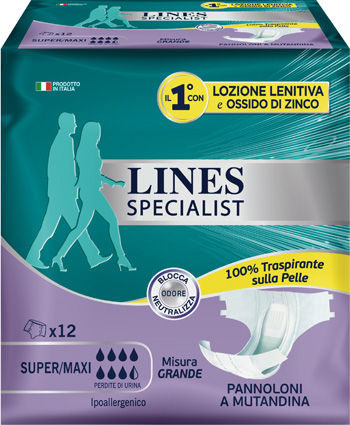 LINES SPECIALIST PANNOLONE A MUTANDA GRANDE 12  PEZZI - pharmaluna