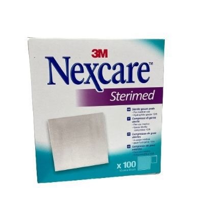 GARZA COMPRESSA STERIMED NEXCARE IN COTONE IDROFILO 20 FILI MULTILINGUAL 100 PEZZI - pharmaluna