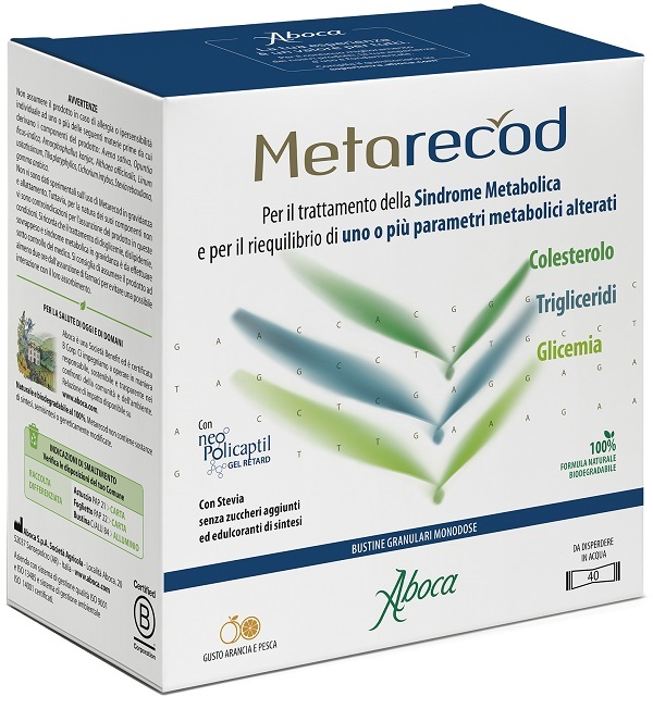 METARECOD 40 BUSTINE GRANULARI X 2,5G GUSTO ARANCIA E PESCA - pharmaluna