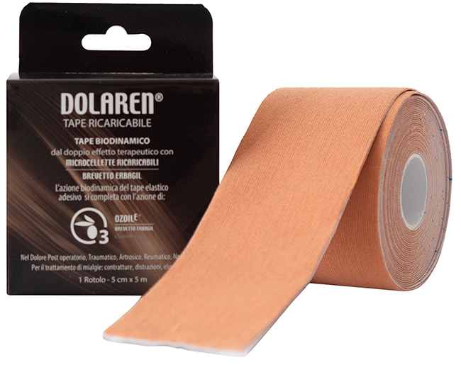 DOLAREN TAPE RICARICABILE CEROTTO TERAPEUTICO BEIGE CM 5X5 M IN ROTOLO - pharmaluna