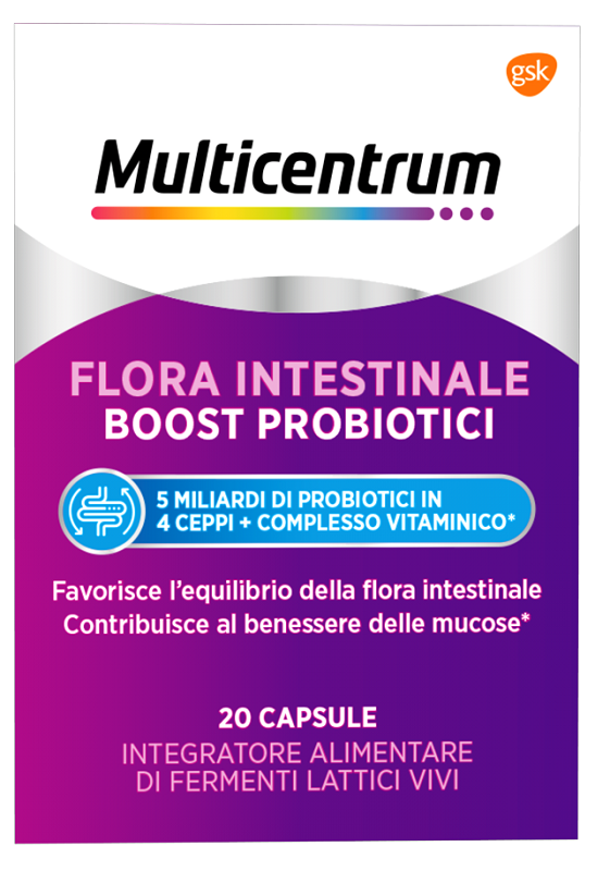 MULTICENTRUM FLORA INTESTINALE BOOST PROBIOTICI 20 CAPSULE - pharmaluna