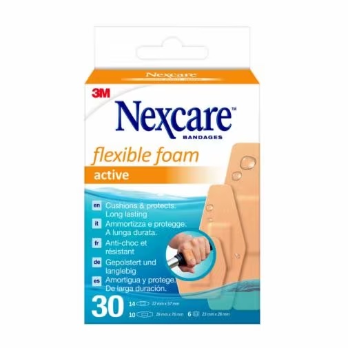 CEROTTO PREPARATO NEXCARE ACTIVE 360 GRADI N1030ASD04 ASSORTITI 3 MISURE 6 CEROTTI 23X28MM + 14 CEROTTI 22X57MM + 10 CEROTTI 28X76MM - pharmaluna