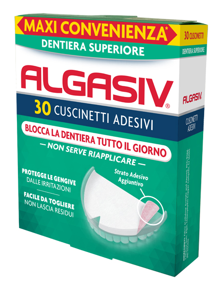 ALGASIV ADESIVO PER PROTESI DENTARIA SUPERIORE 30 PEZZI - pharmaluna