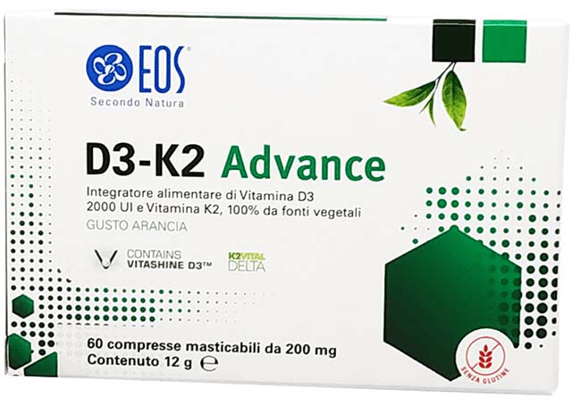 EOS D3 K2 ADVANCE 60 COMPRESSE MASTICABILI - pharmaluna