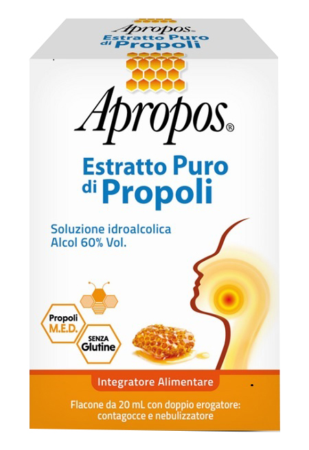 APROPOS ESTRATTO PURO DI PROPOLI SPRAY+CONTAGOCCE 20 ML - pharmaluna