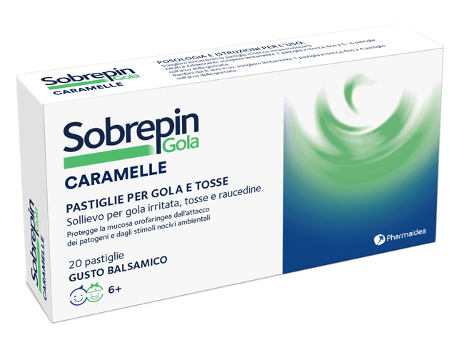 SOBREPIN GOLA CARAMELLE 20 PASTIGLIE GUSTO BALSAMICO - pharmaluna