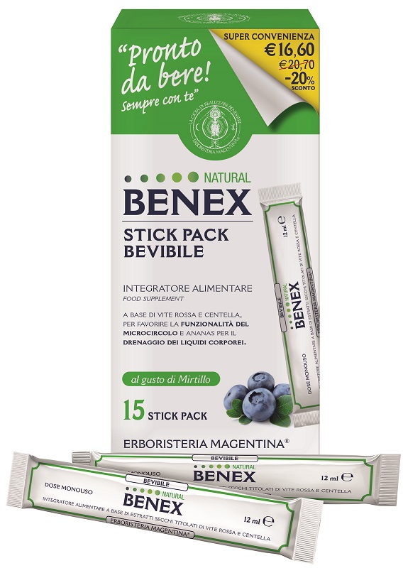 BENEX BEVIBILE 15 STICK DA 12 ML TAGLIO PREZZO - pharmaluna