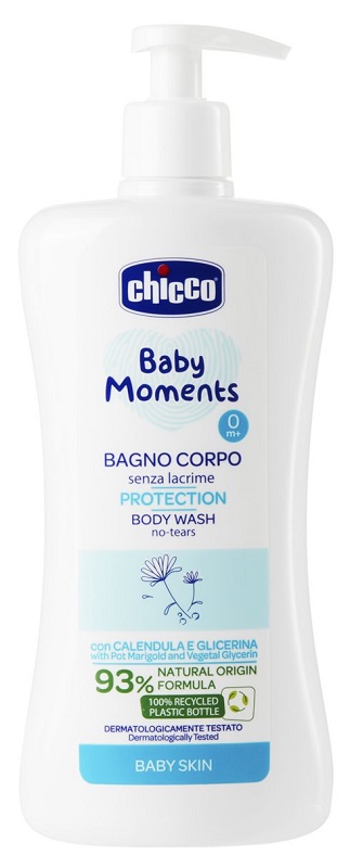 CHICCO BABY MOMENTS BAGNO CORPO SENZA LACRIME PROTECTION 500 ML - pharmaluna