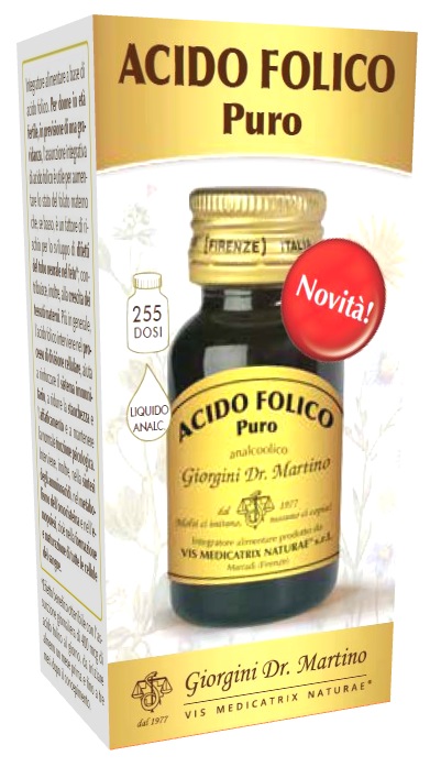 ACIDO FOLICO PURO LIQUIDO ANALCOLICO 30 ML - pharmaluna