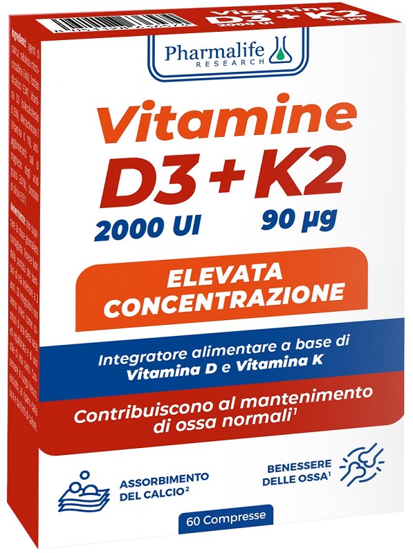 VITAMINE D3+K2 60 COMPRESSE - pharmaluna