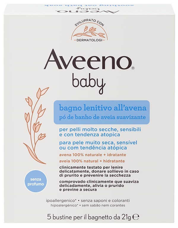 AVEENO BABY COLLOIDAL POLVERE BAGNO 5 X 21 G - pharmaluna