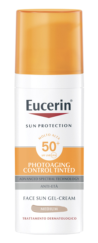 EUCERIN SUN PHOTOAGING CONTROL TINTED GEL CREME SPF50+ MEDIUM 50 ML - pharmaluna