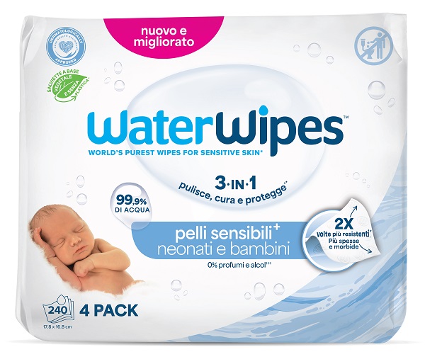 WATERWIPES BIO 4 X 60 PEZZI - pharmaluna