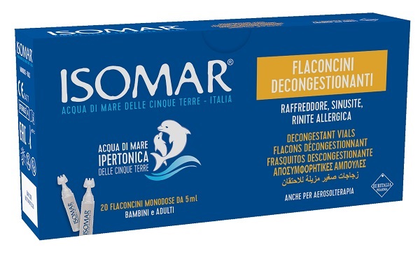 ISOMAR FLACONCINI DECONGESTIONANTI SOLUZIONE IPERTONICA 20 FLACONCINI 5 ML - pharmaluna