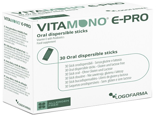 VITAMONO E-PRO 30 STICK ORODISPERSIBILI DA 1,1 G - pharmaluna
