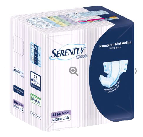 PANNOLONE MUTANDINA SERENITY CLASSIC MAXI TAGLIA EXTRALARGE 15 PEZZI - pharmaluna