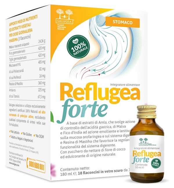 SALUGEA REFLUGEA FORTE 18 FLACONCINI DA 10 ML - pharmaluna