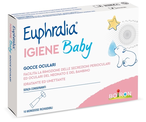 GOCCE OCULARI EUPHRALIA IGIENE BABY 10 MONODOSE RICHIUDIBILI X 0,5 ML - pharmaluna
