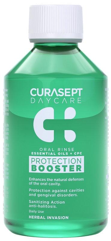CURASEPT DAYCARE COLLUTORIO PROTECTION BOOSTER HERBAL INVASION 500 ML - pharmaluna
