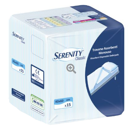 TRAVERSA SERENITY CLASSIC SUPER 40X60 CM 30 PEZZI - pharmaluna