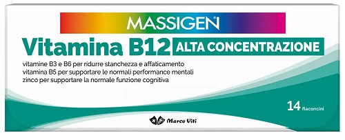 MASSIGEN VITAMINA B12 ALTA CONCENTRAZIONE 14 FLACONCINI - pharmaluna
