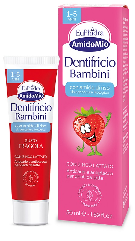 EUPHIDRA AMIDOMIO DENTIFRICIO FRAGOLA 1-5 ANNI 50 ML - pharmaluna