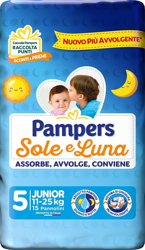 PAMPERS SOLE&LUNA JUNIOR 15 PEZZI - pharmaluna