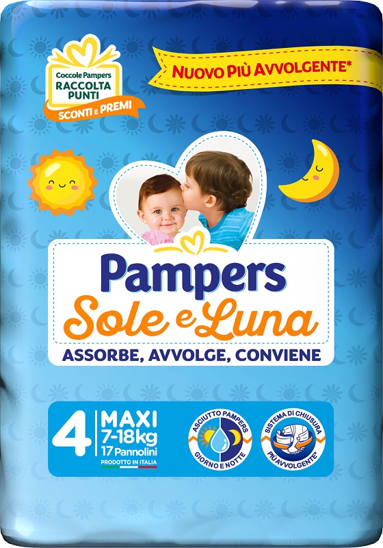 PAMPERS SOLE&LUNA MAXI 17 PEZZI - pharmaluna