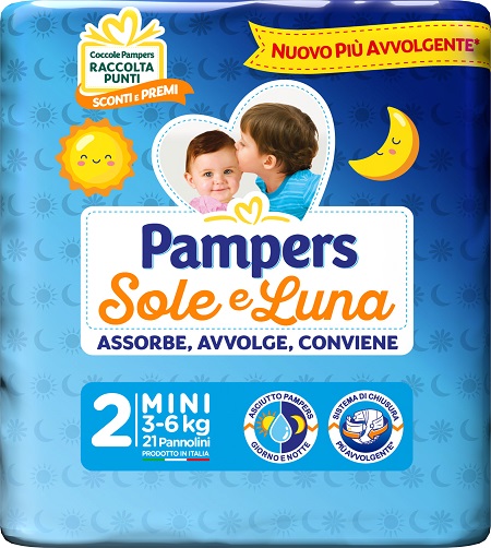 PAMPERS SOLE LUNA MIDINI 21 PEZZI - pharmaluna