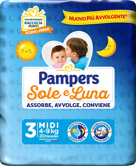 PAMPERS SOLE LUNA MIDIDI 20 PEZZI - pharmaluna