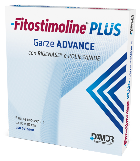 FITOSTIMOLINE PLUS GARZE ADVANCE IMPREGNATE 10X10 CM 5 PEZZI - pharmaluna