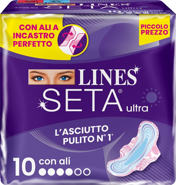 LINES SETA ULTRA ASSORBENTI ALI DWCT 10 PEZZI - pharmaluna