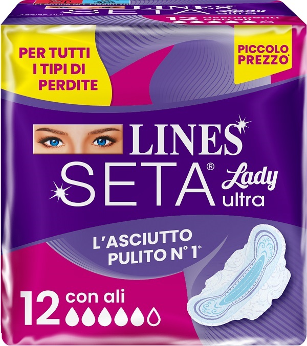 LINES SETA ULTRA ASSORBENTI LADY ALI DWCT 12 PEZZI - pharmaluna