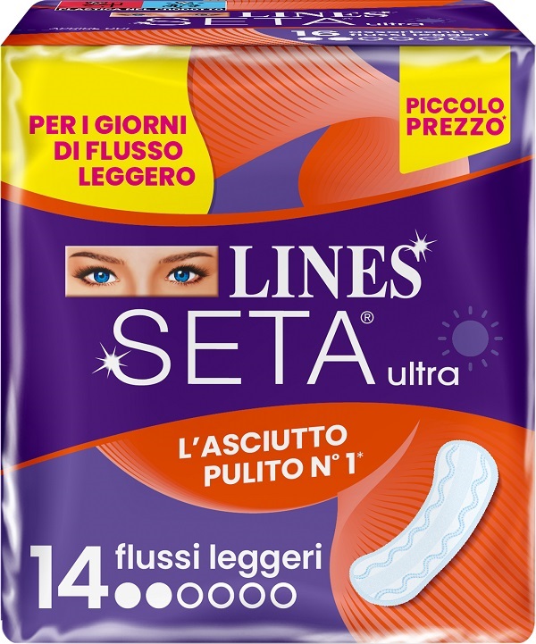LINES SETA ULTRA ASSORBENTI LEGGERO DWCT 14 PEZZI - pharmaluna