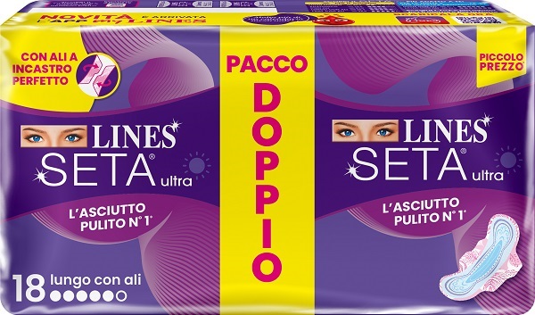 LINES SETA ULTRA ASSORBENTI LUNGO VP DWCT 18 PEZZI - pharmaluna