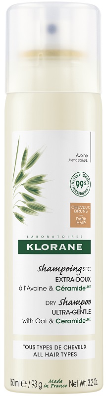 KLORANE SHAMPOO SECCO EXTRA DELICATO AVENA&CERAMIDE CAPELLI SCURI 150 ML - pharmaluna