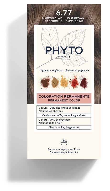 COLOR KIT 6,77 MARRONE CHIARO CAPPUCCINO LATTE RIVELATORE 50 ML + CREMA COLORANTE 50 ML + MASCHERA PROTETTIVA COLORE 12 ML + GUANTI - pharmaluna